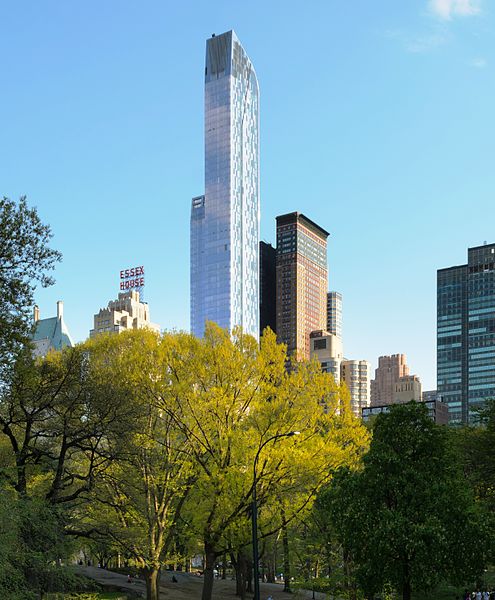 One57 on billionaires' row, seen from Central Park.