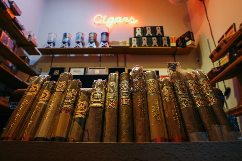 Cigars on display.