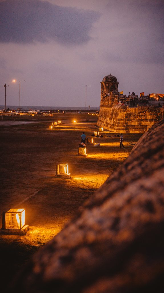 The old city walls of Cartagena.