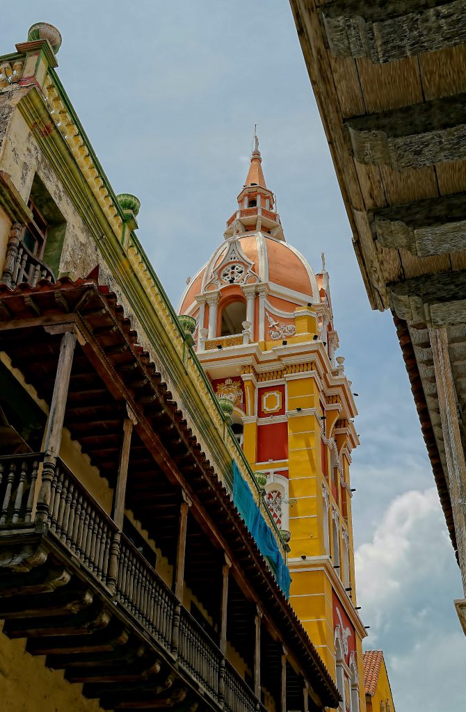 A tower over the old city of Cartagena.