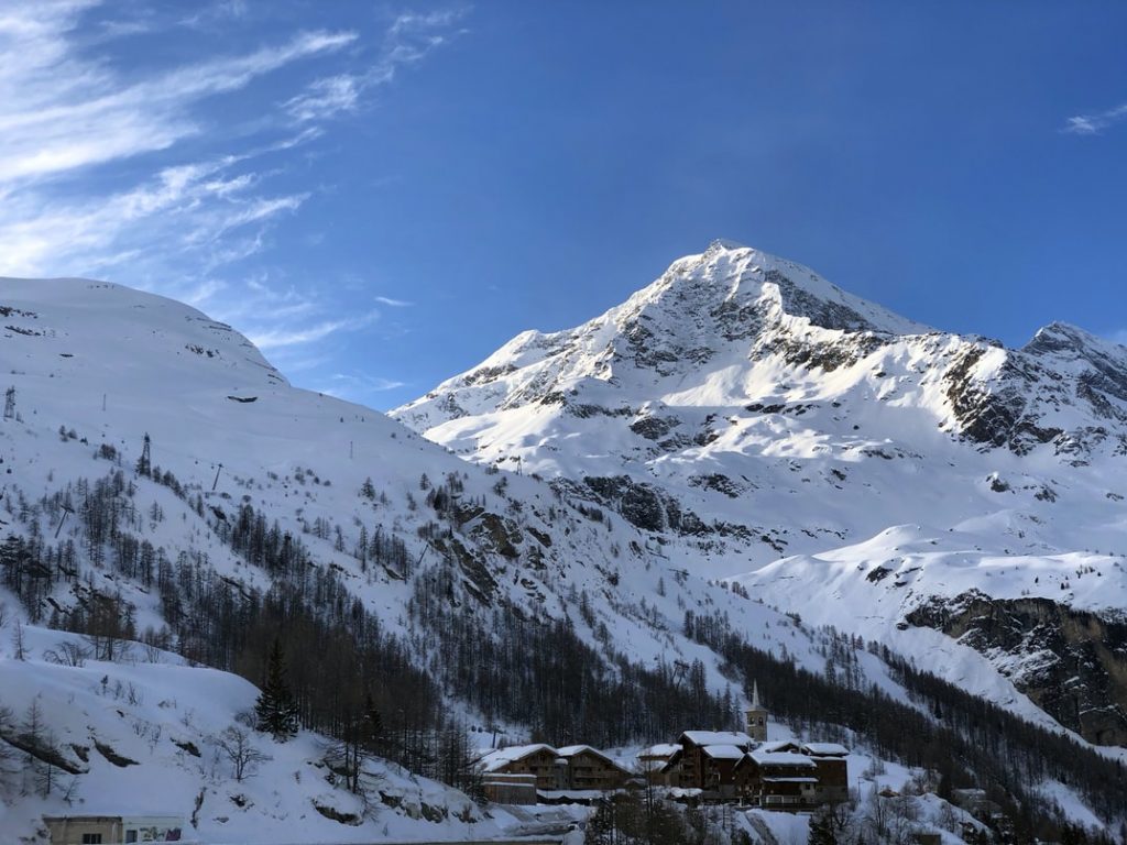 Mountains over Tignes, which offers a quieter holiday than Val d'Isere. 