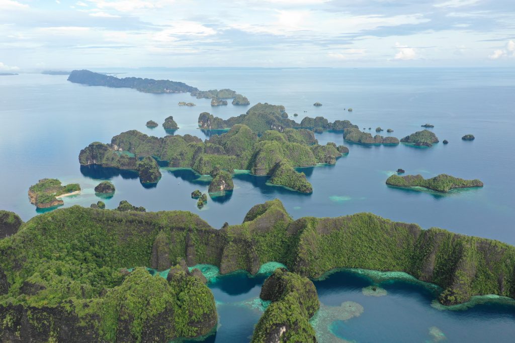 The islands of Raja Ampat from the air.