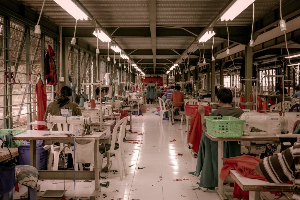 A clothes factory in Indonesia. 