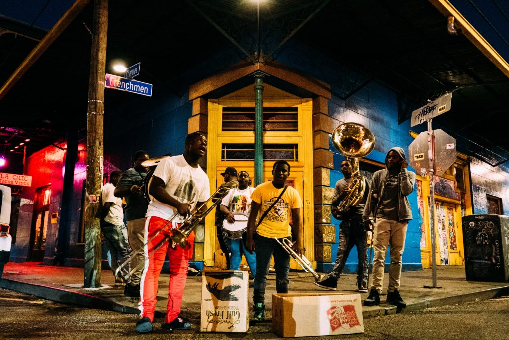 A band playing in New Orleans. 