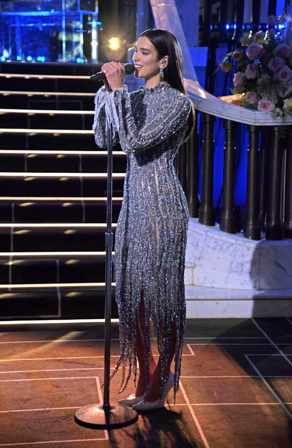 Dua Lipa performs at the 29th Annual Elton John AIDS Foundation Academy Awards Viewing Party, 2021
